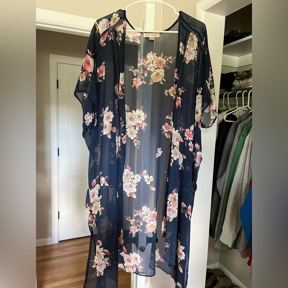 Band of Gypsies Navy Floral Kimono